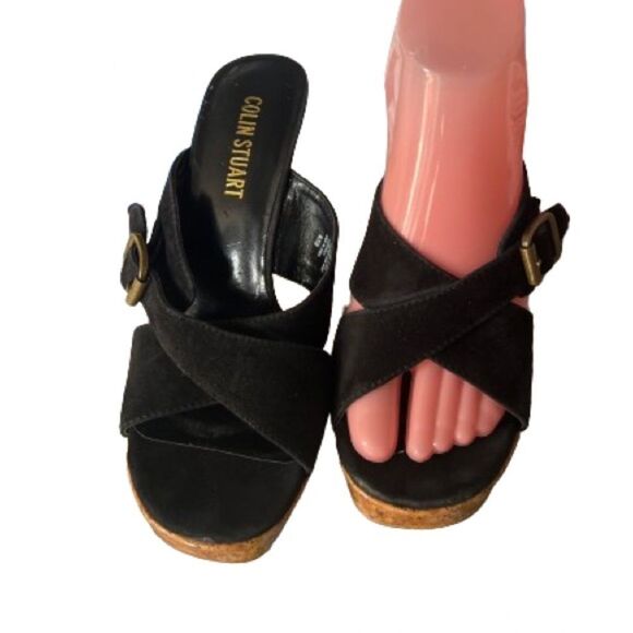 Colin Stuart Suede&Cork Sandals size 8.5 - Picture 3 of 9